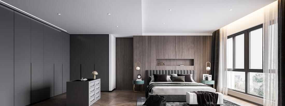 现代轻奢融入中式元素的舒适生活空间设计丨璞旭设计-19