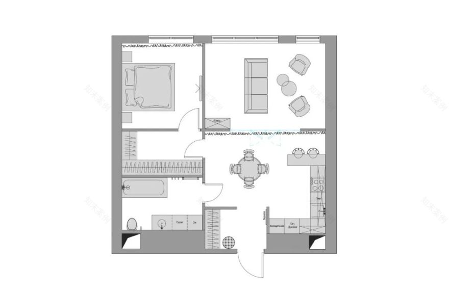 60㎡斯堪的纳维亚公寓设计丨Anastasia Zarkua-48