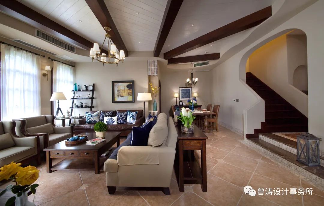 蓝湖郡花园别墅 | 美式乡村风格,光影与空间的深层对话-56