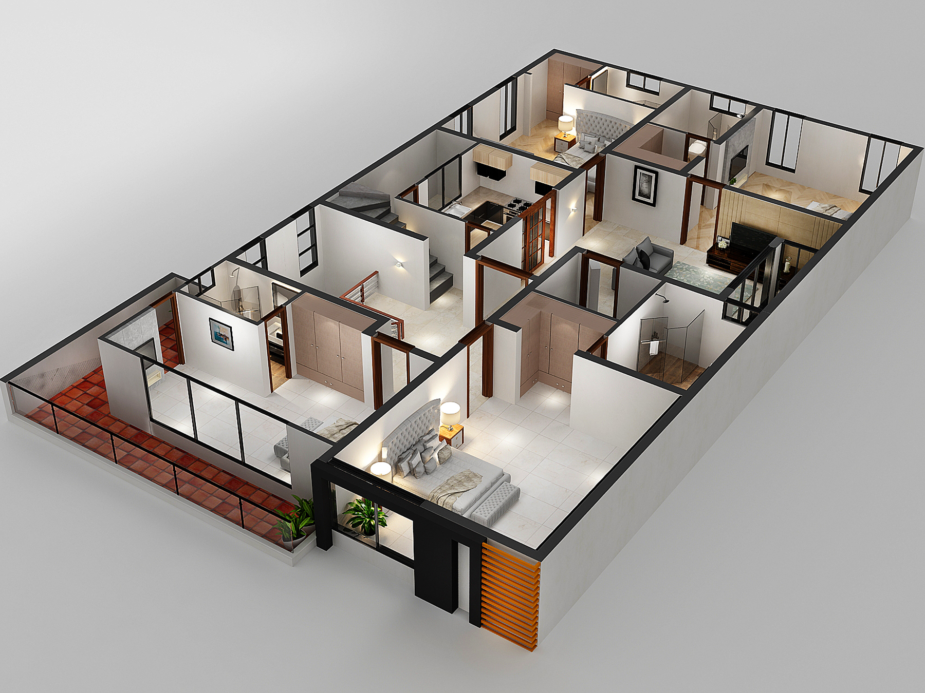 3d Model of House 45x90-11