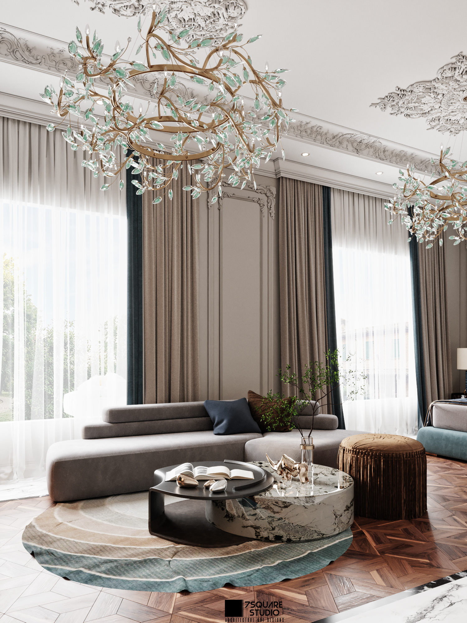 豪华卧室 迪拜丨阿联酋迪拜丨SQUARE STUDIO-5