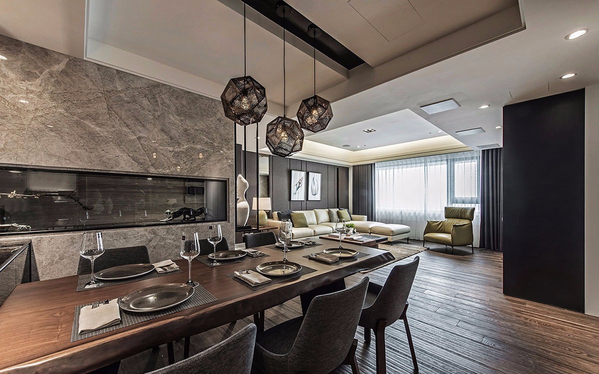 99m²暖色层次简约宅 | 玩味木与石的张静峰设计-6