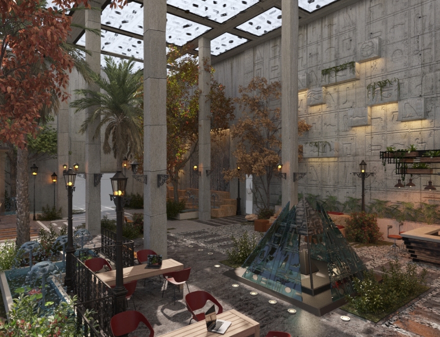 Office atrium landscape & showroom (Cairopolitan)-9