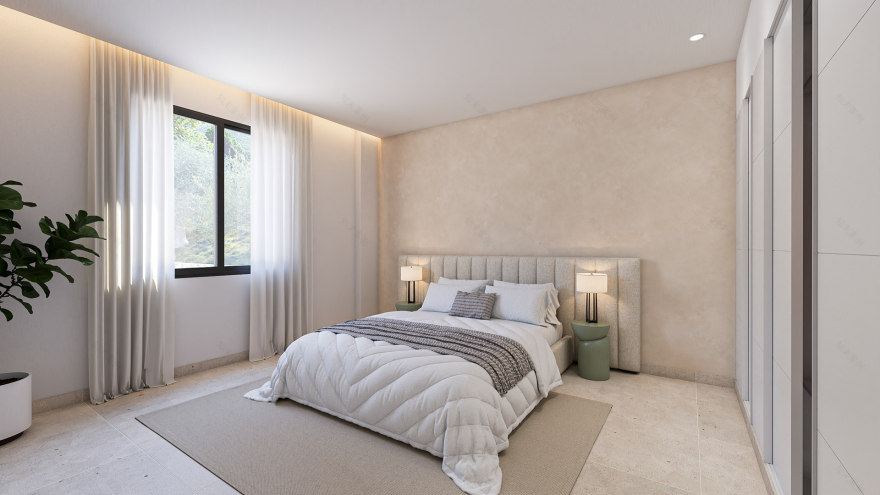 阿尔考辛独栋带泳池住宅3D可视化项目丨西班牙马拉加-26