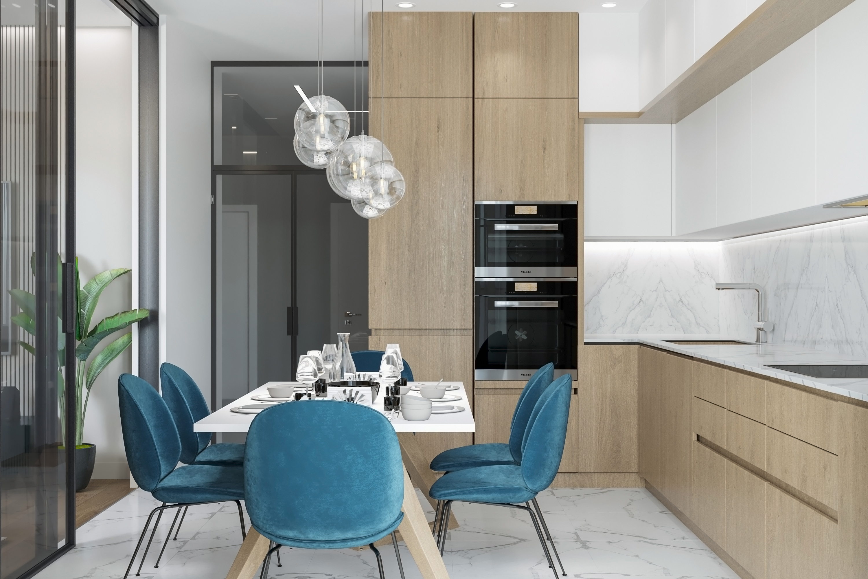 带有两个阳台的现代公寓丨Студия дизайна и ремонта Katushhha-0