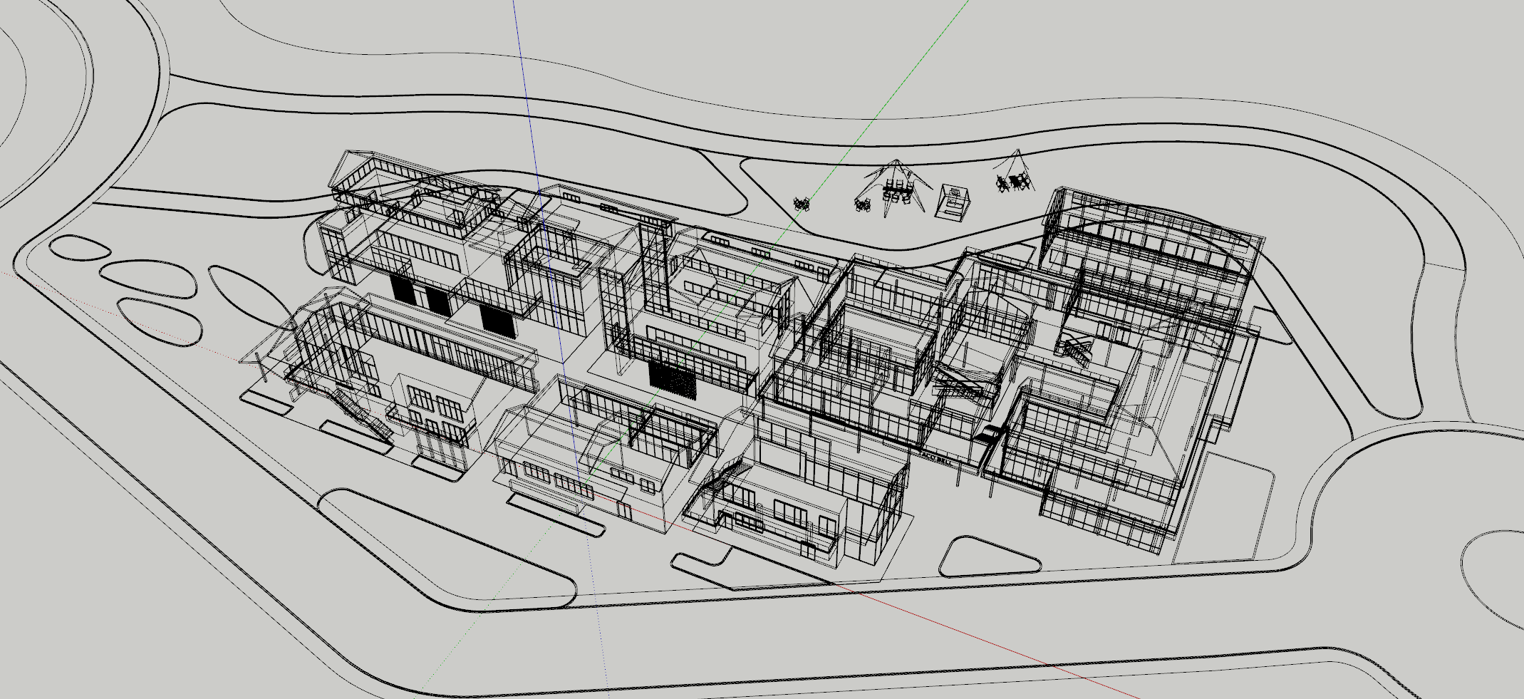 商业街建模渲染效果表现-1