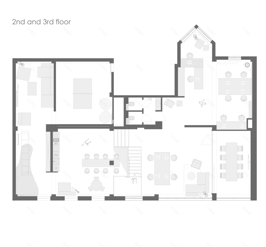 办公室音频视频,线条设计工作室丨俄罗斯加里宁格勒-46