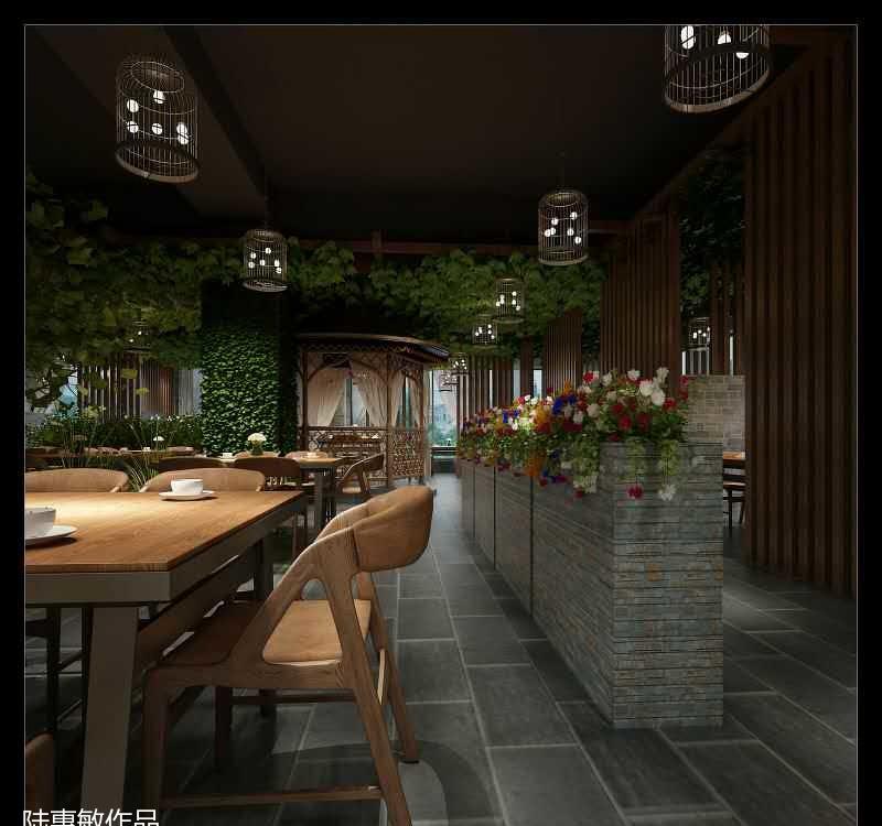 
大牧飞沙，环岛纯绿色植物1000平饭店设… -23