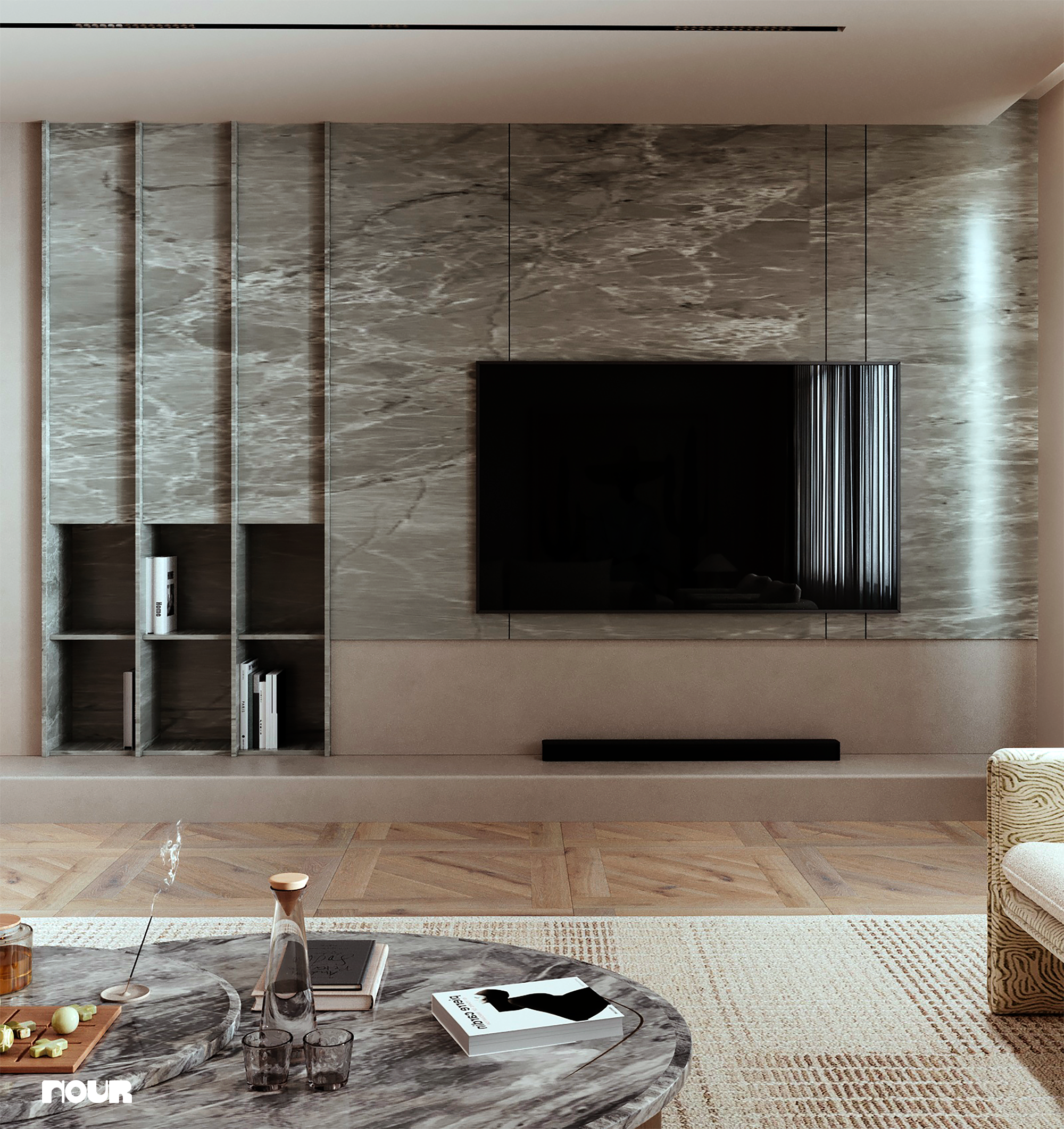 你提供的Contemorary拼写有误，正确的应该是Contemporary 准确的翻译是当代豪华公寓 丨Nourhan Emad-8