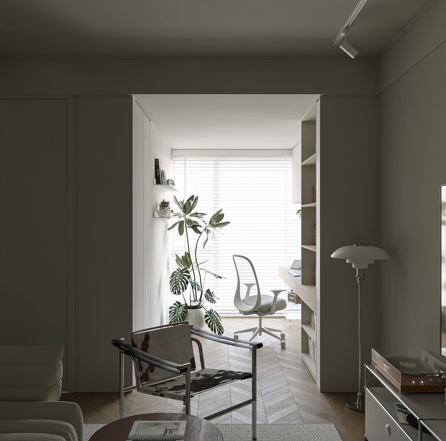 奶油色包豪斯小宅设计-14