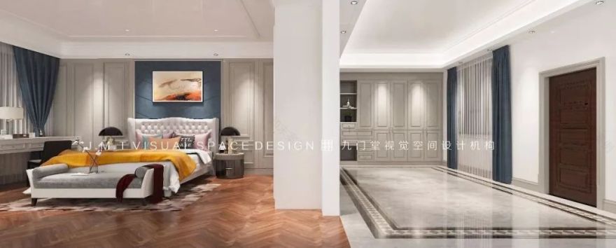 新中式、简欧、轻奢混搭,打造 540㎡别墅空间-34