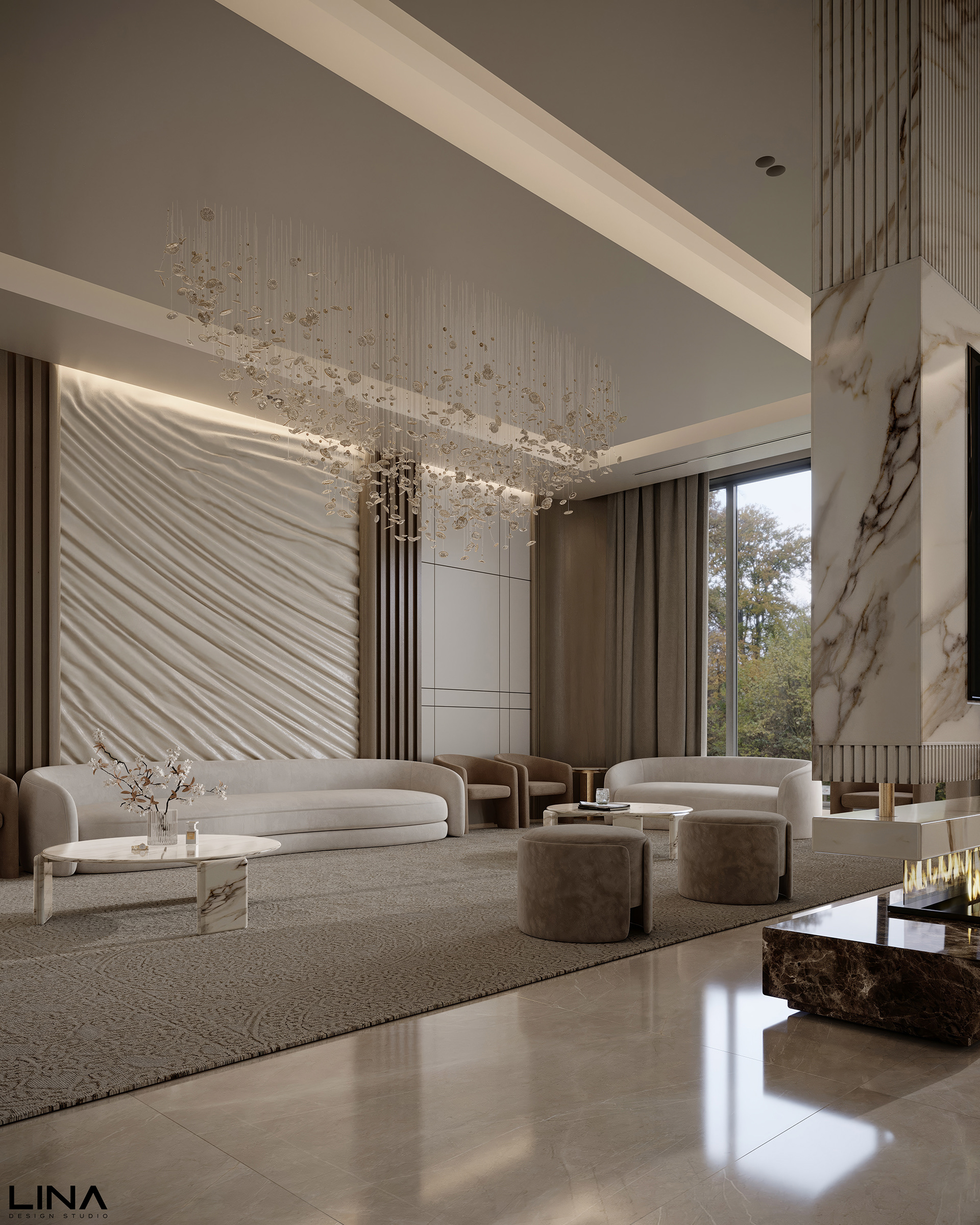 现代接待处设计丨沙特阿拉伯丨Lina Design Studio-3