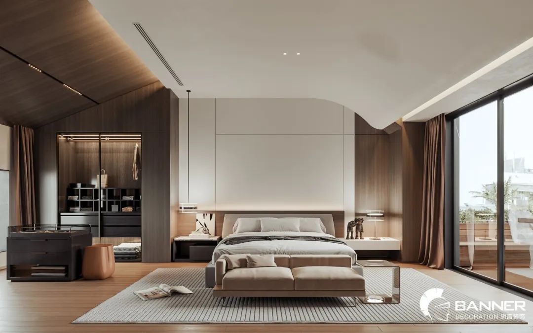 万科翡翠国际现代挑空别墅丨旗盛装饰-35