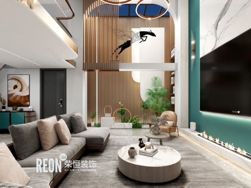 荣恒装饰 | 富力·湖州壹号 300㎡ 美式轻奢【破晓】-7