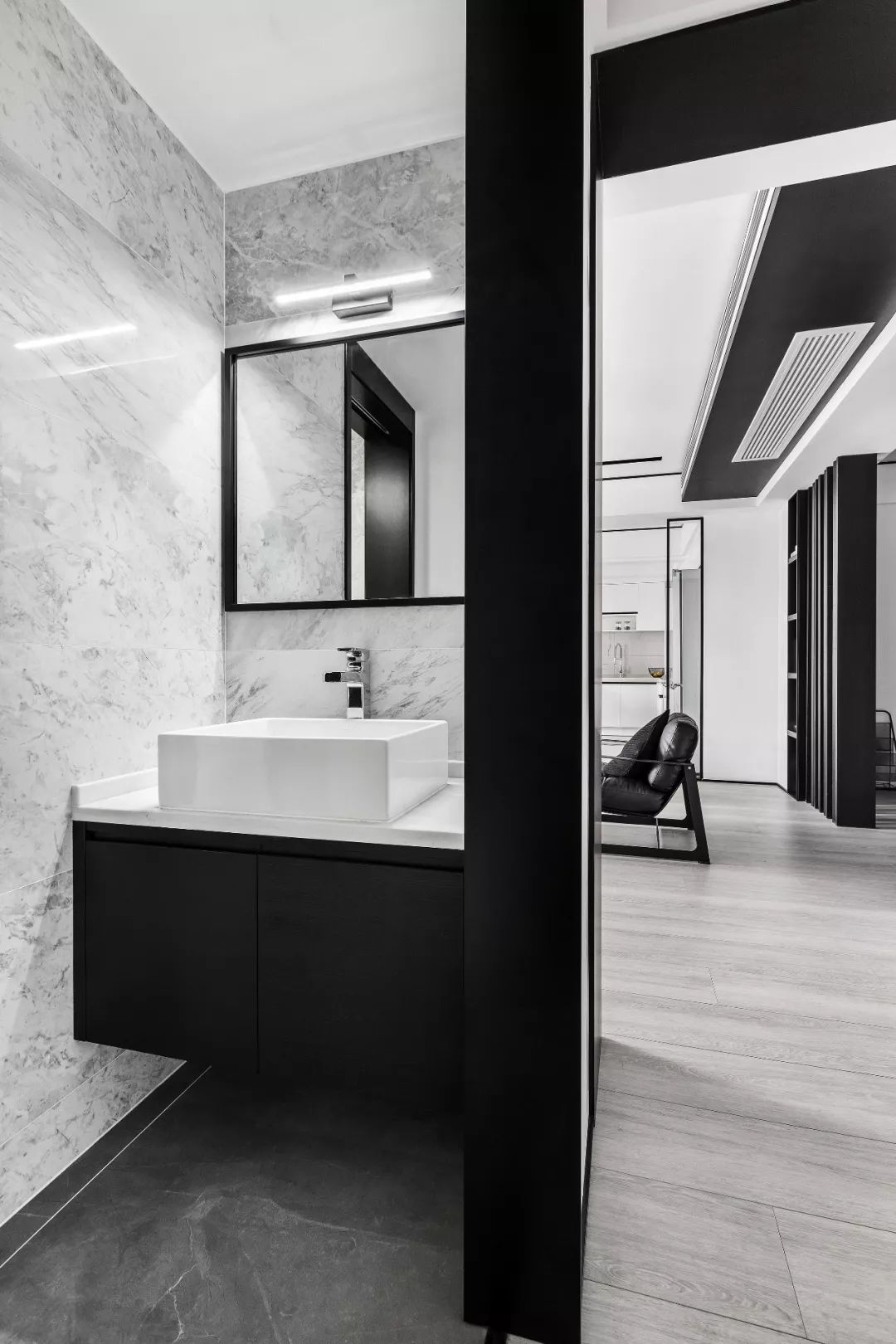 缪茹空间设计打造 150㎡黑白默片家居空间，演绎纯粹与高级-26