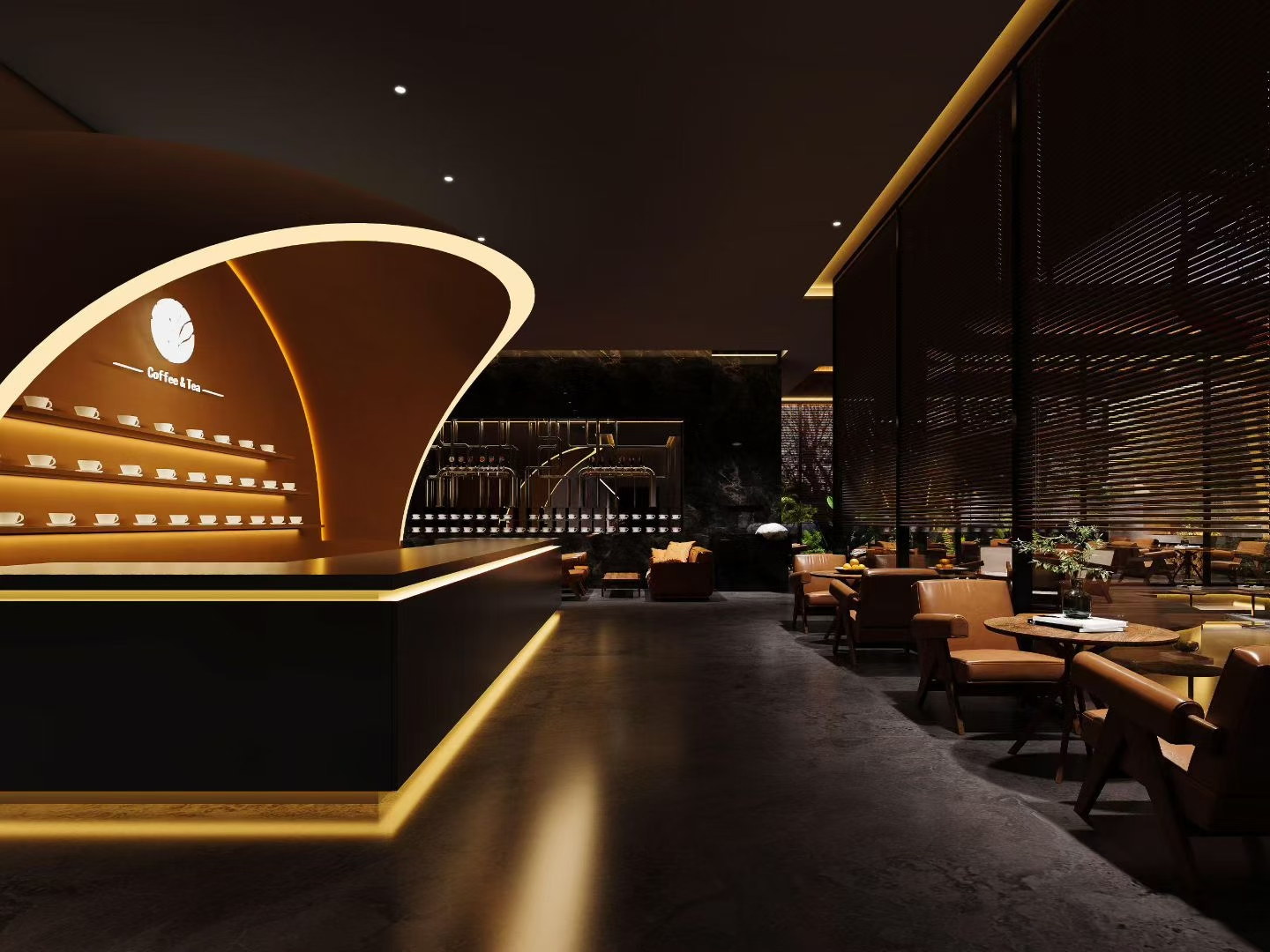 咖啡厅工装效果图-7