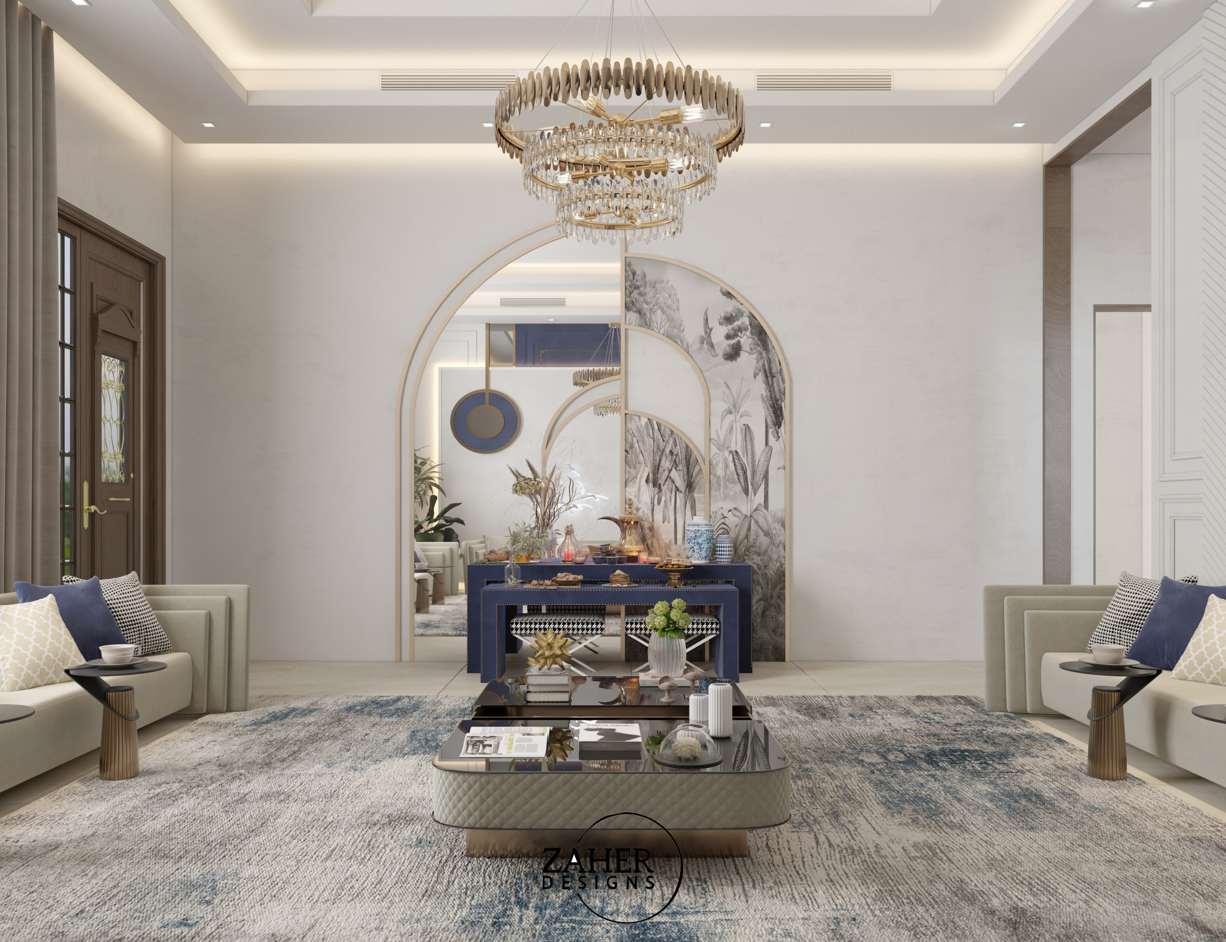 科威特新古典风格接待处丨Zaher Design Studio-18