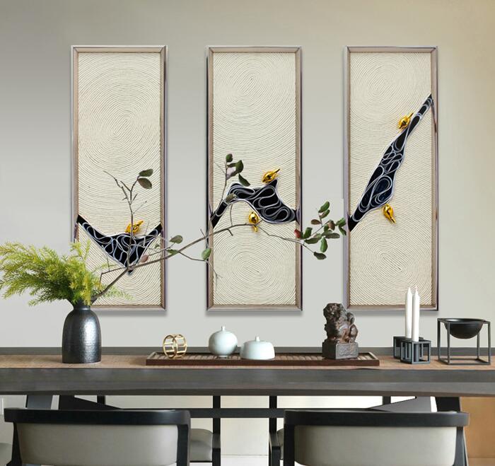 新中式禅意立体装饰画客厅玄关卧室沙发床头背景墙软装样板房挂画-8