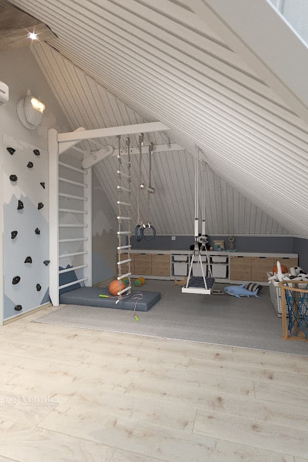 Комната для мальчика со шведской стенкой и скалодромом ⋆ Фабрика мебели «Mamka™» ᐈ Эксперт детского пространства-3