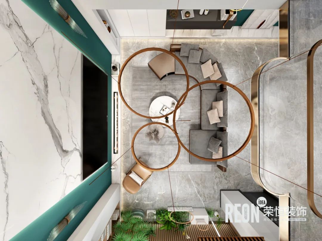 荣恒装饰 | 富力·湖州壹号 300㎡ 美式轻奢【破晓】-14