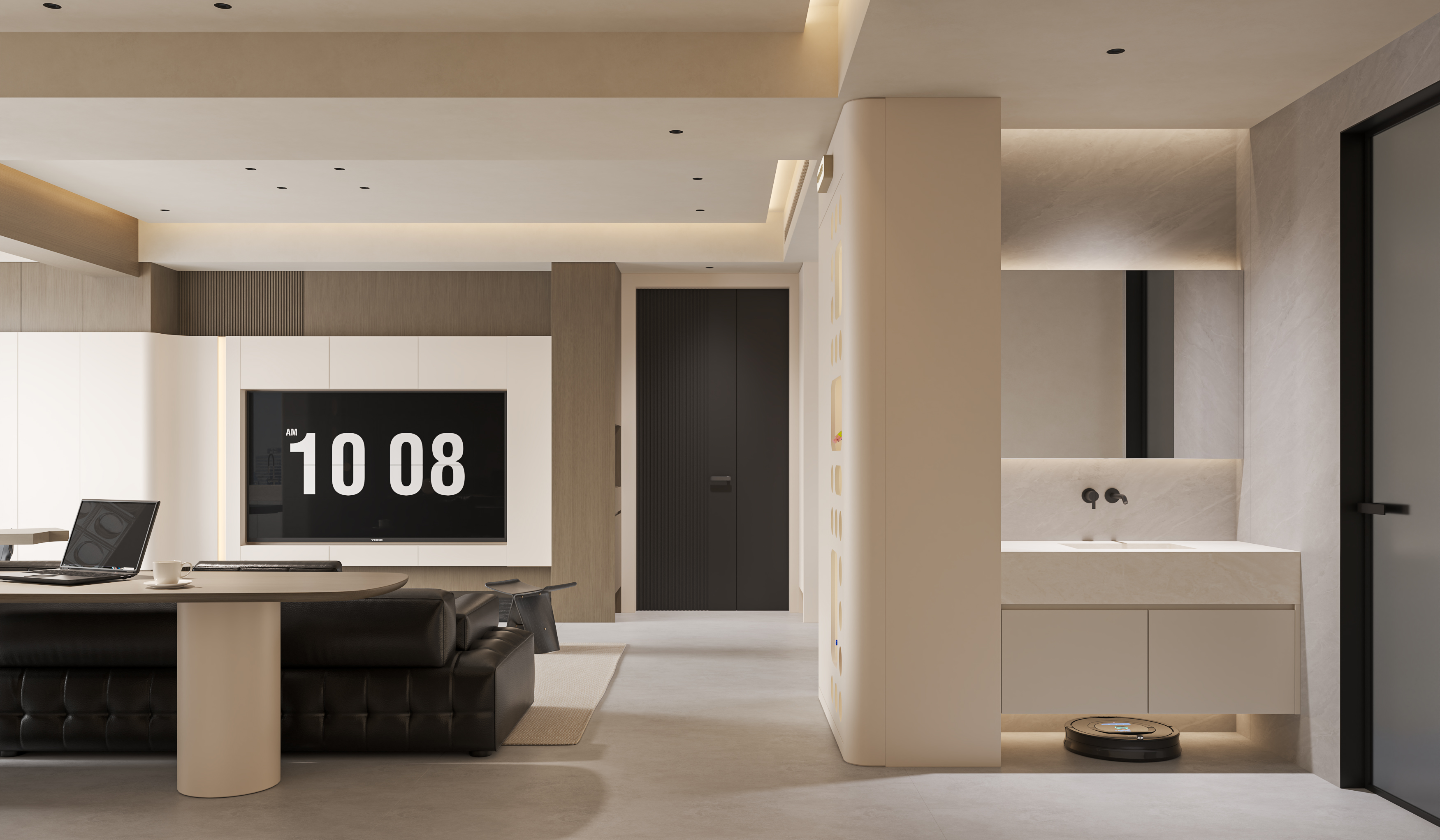 现代客餐厅渲染-13