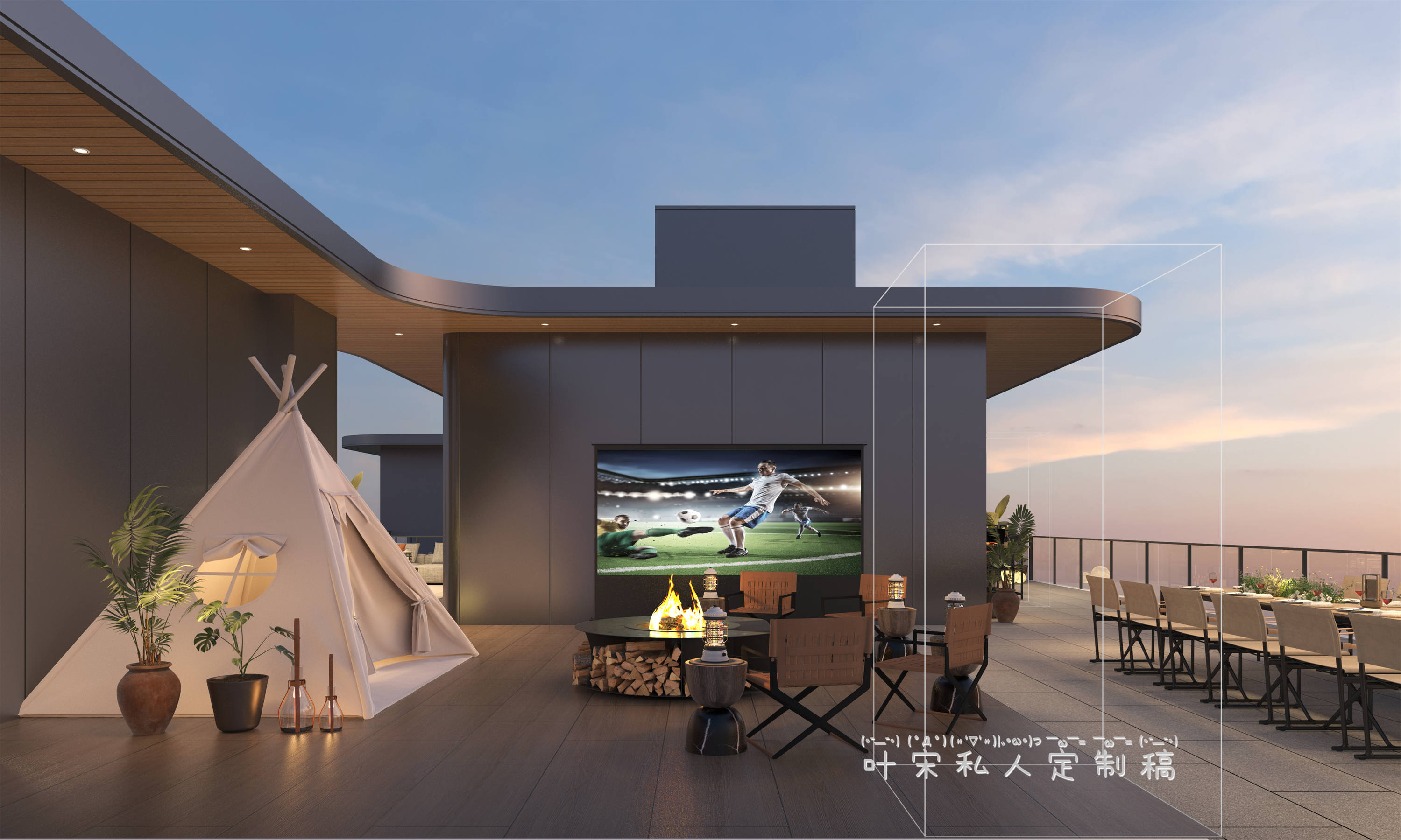 室外庭院丨鸟瞰+透视-3