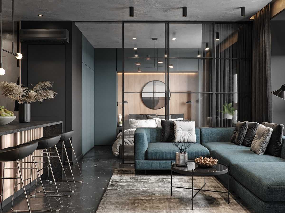 Квартира-студия в стиле лофт - 6 проектов, Фото интерьеров-239