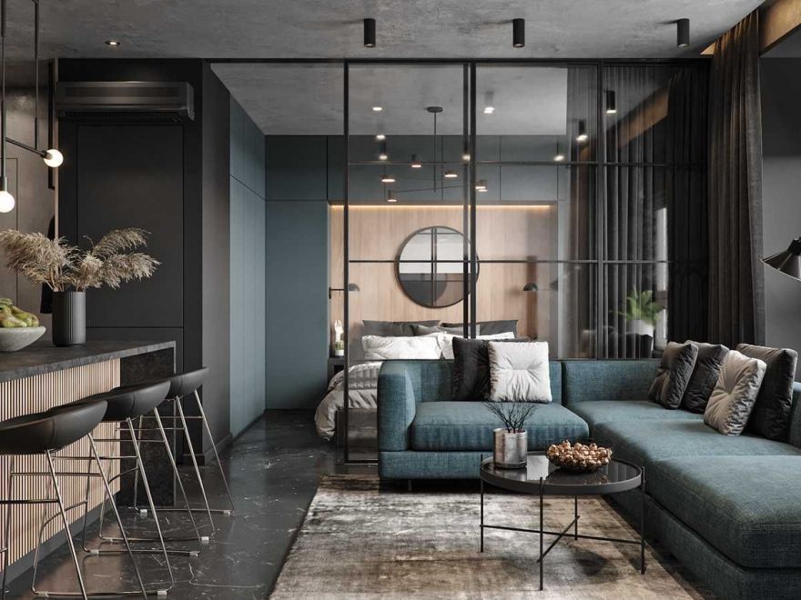 Квартира-студия в стиле лофт - 6 проектов, Фото интерьеров-239