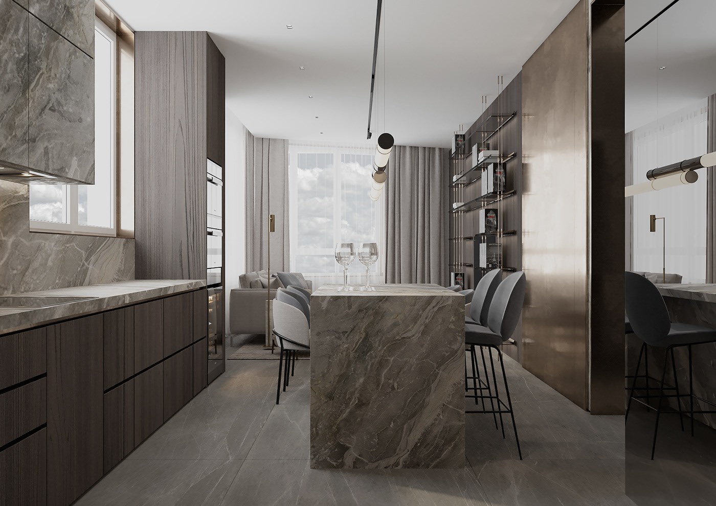 原木与灰色 打造出精致舒适的住宅-6