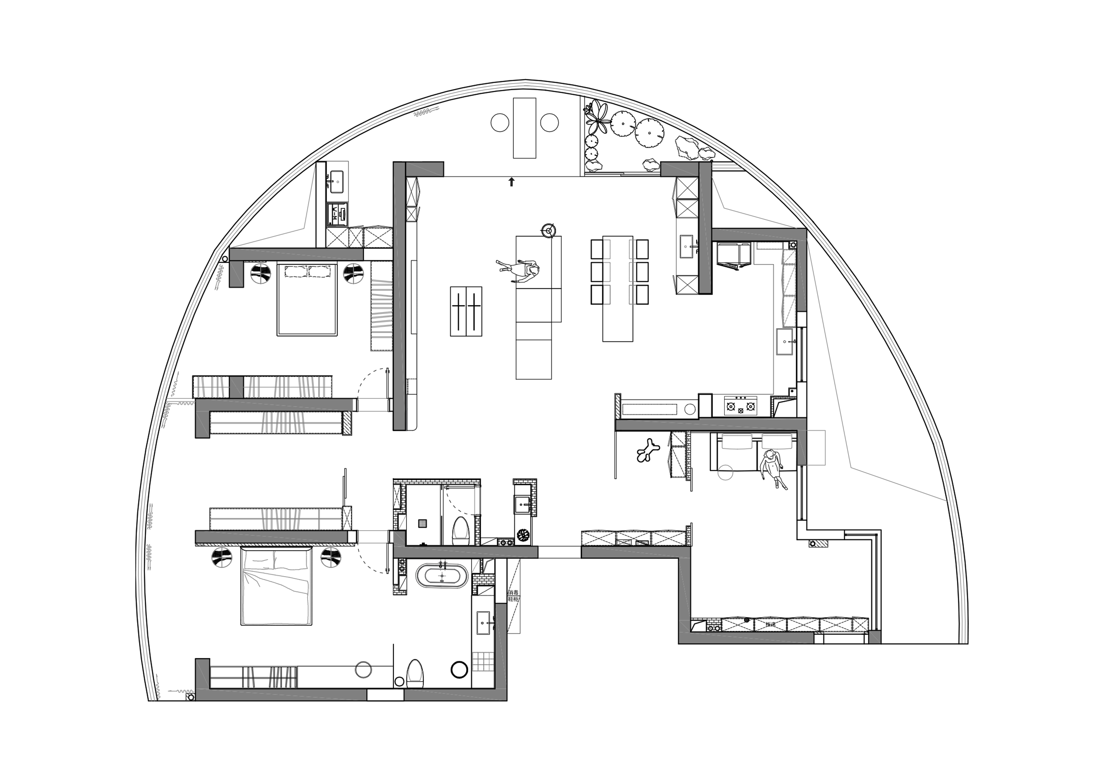 暗黑风江景宅丨中国芜湖丨研己设计-58