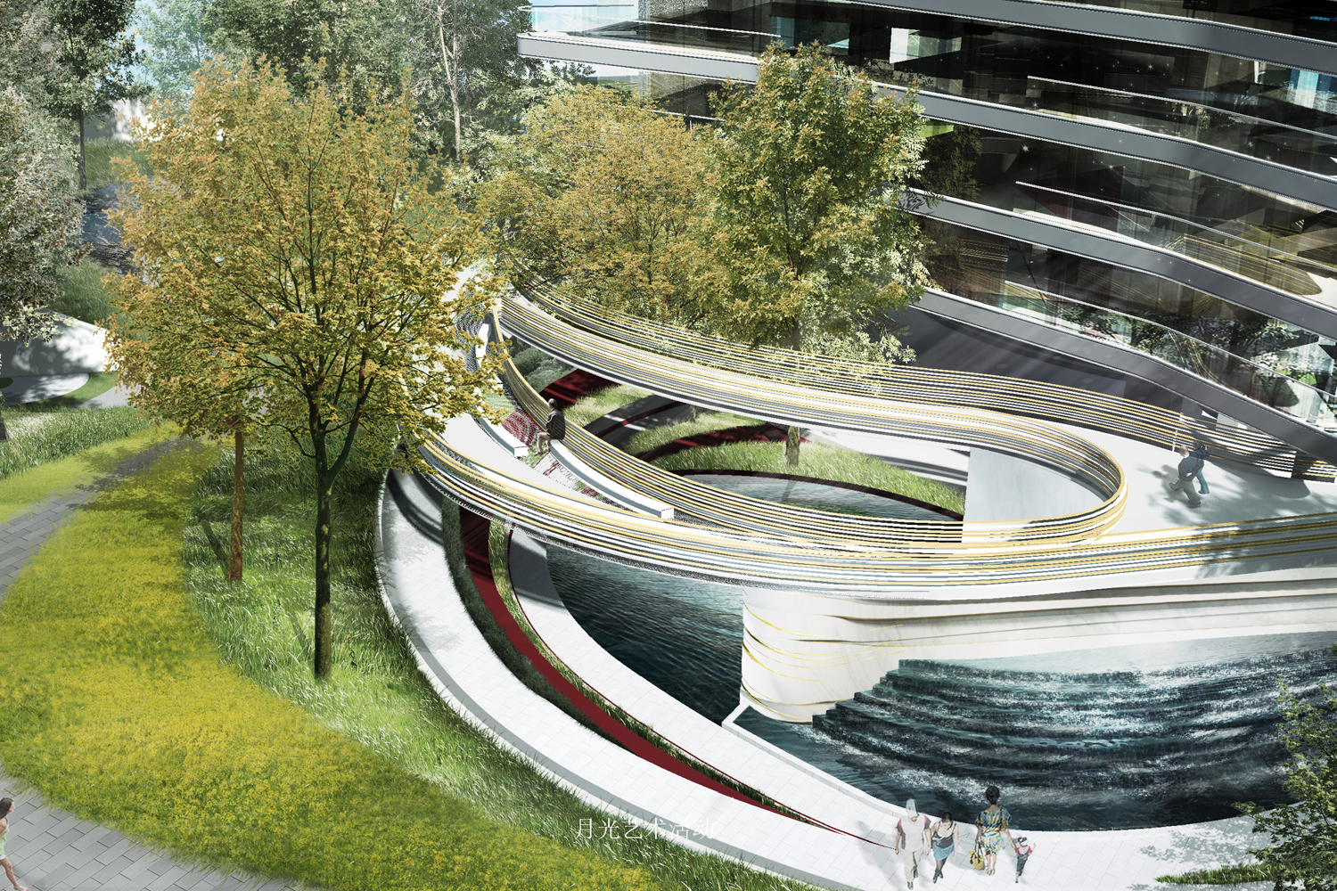 中国铁建成都西派浣花​曲线大区景观SU模型-5