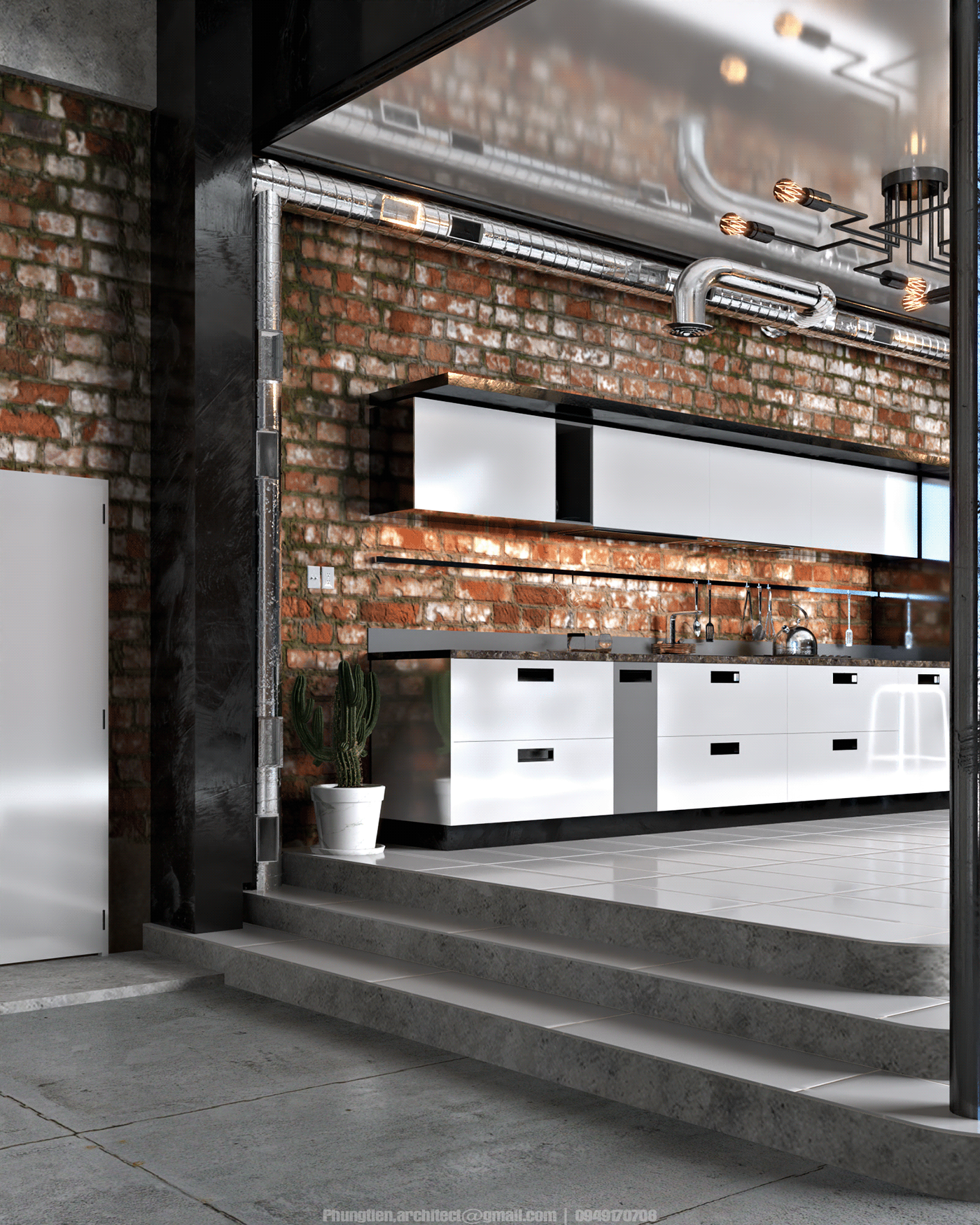 Anastasiya Gushchina丨公寓丨CGI | INDUSTRIAL INTERIOR DESIGN | HOUSE-3