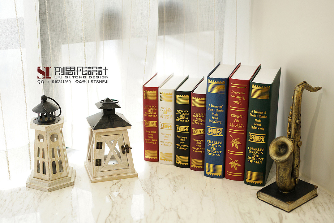 幸福时代 98 平美式混搭风，蓝色沙发点亮空间-46