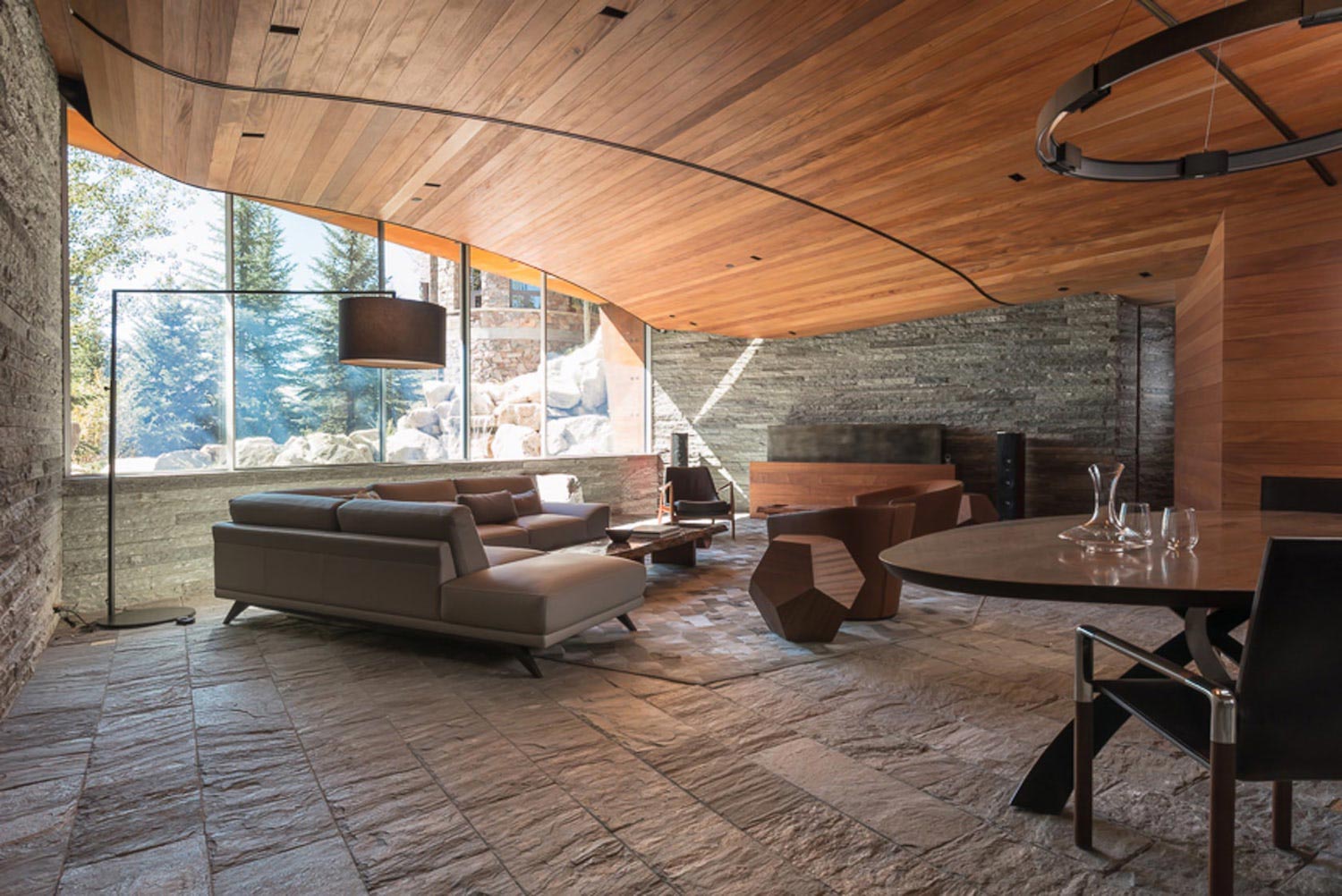 Wine cellar and a space for intimate entertaining using the traditional mountain architecture   CAANdesign  Architecture and home design blog-2