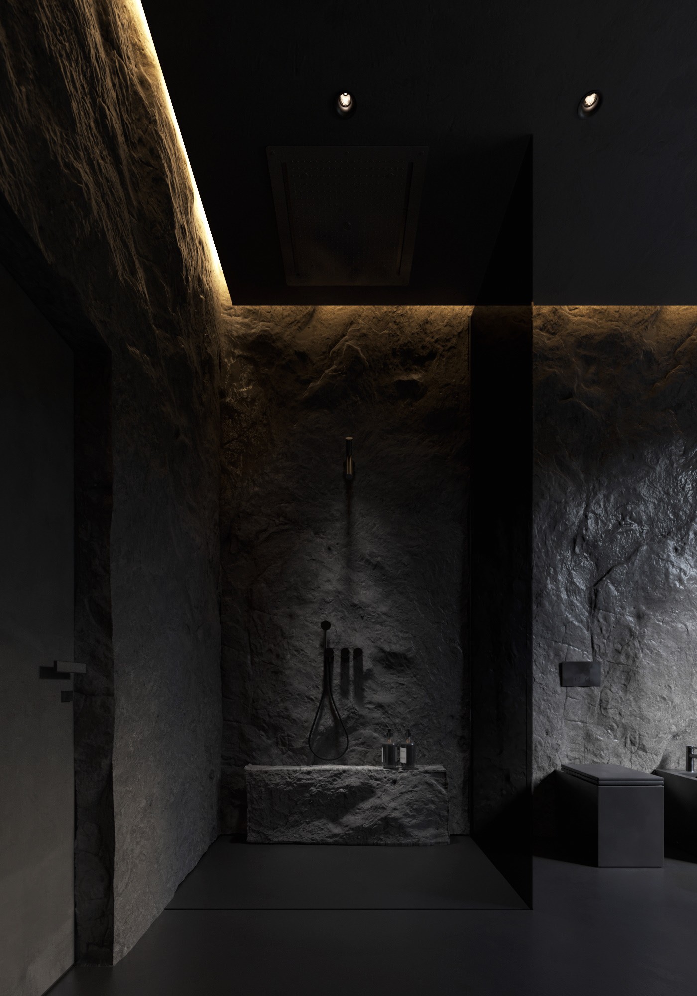 高级黑 极简别墅设计！-43