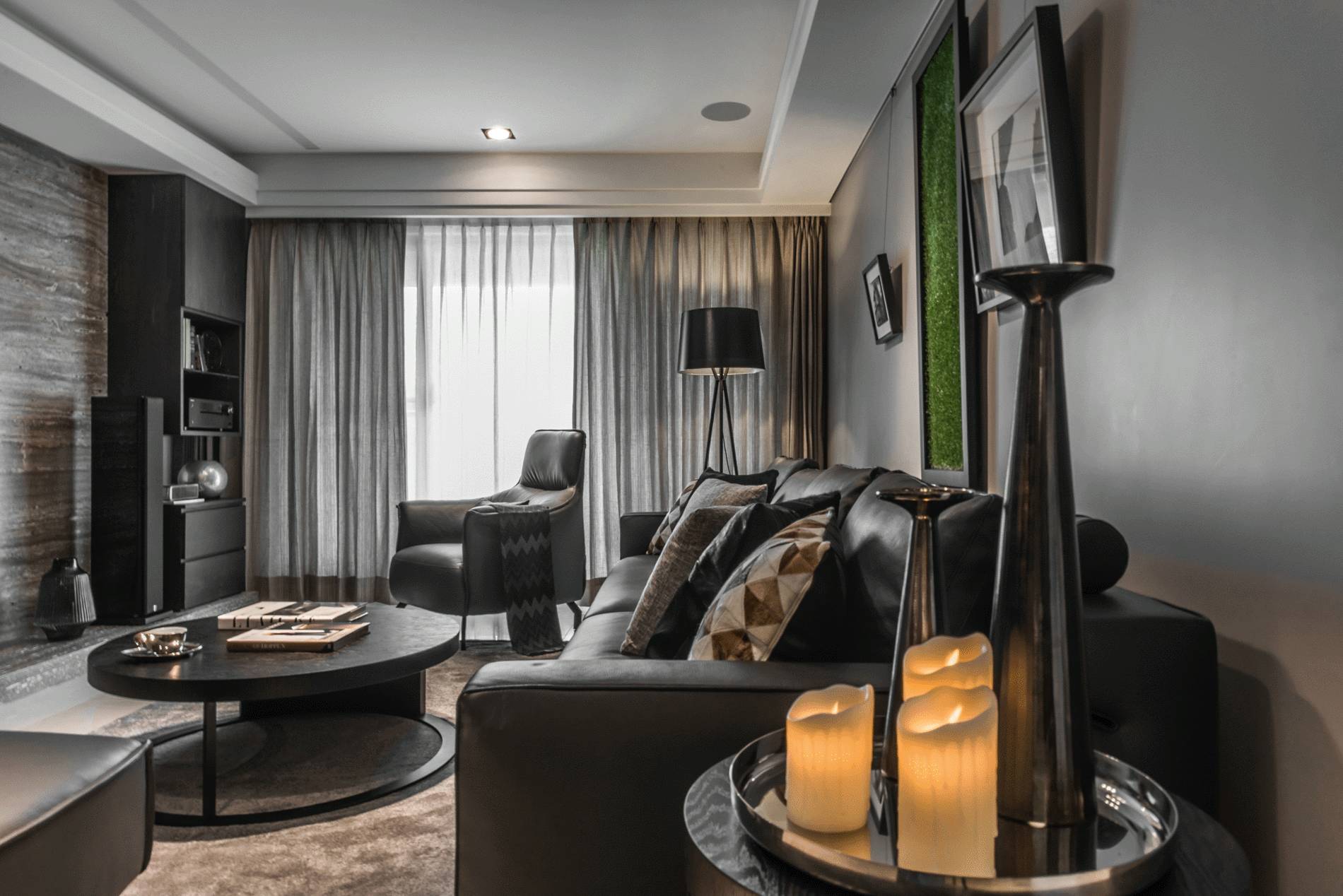 高级黑现代住宅的奢华神秘-5