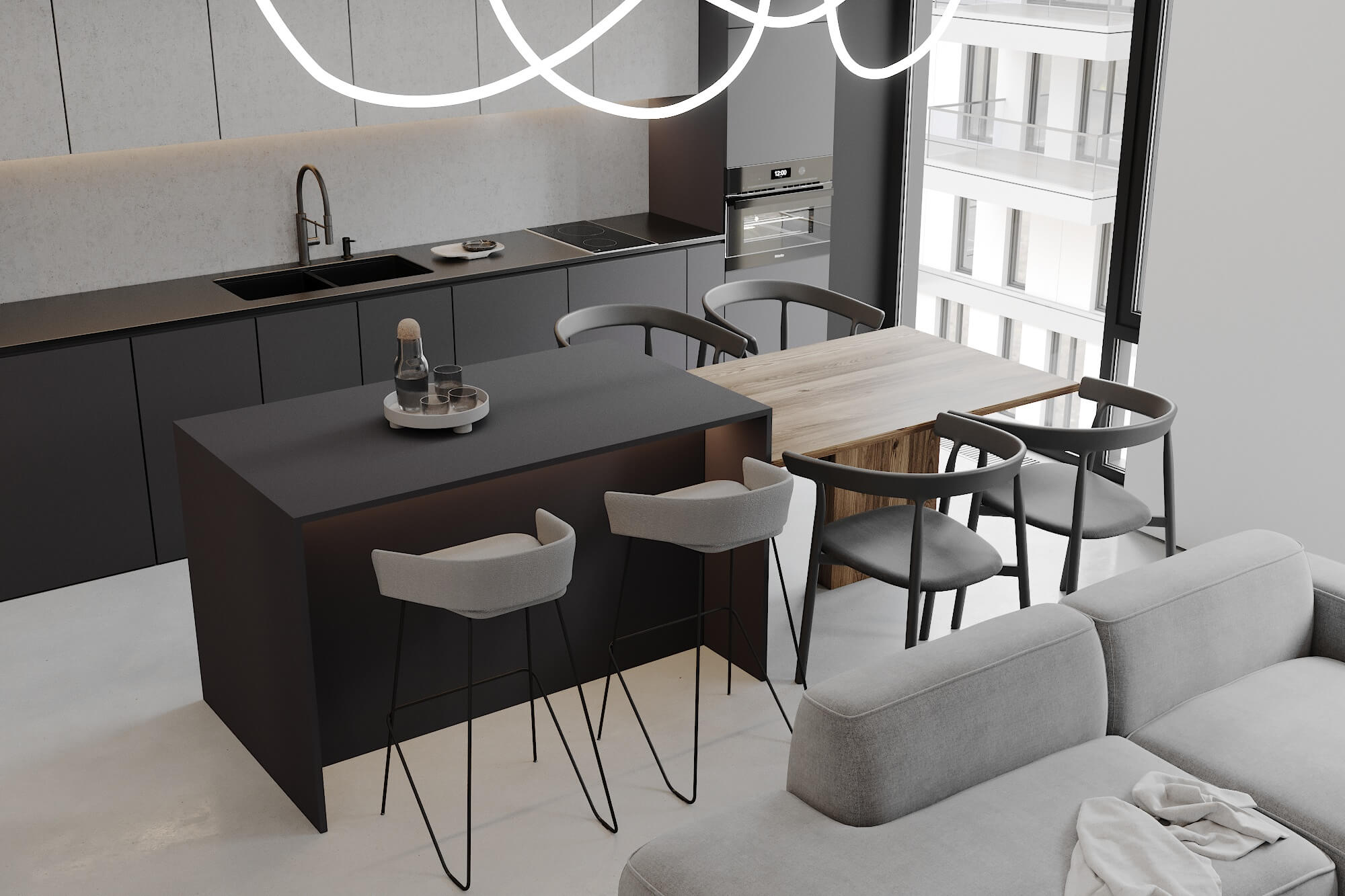 高级灰色系小空间公寓设计 成熟之选，优雅中充满温暖-8