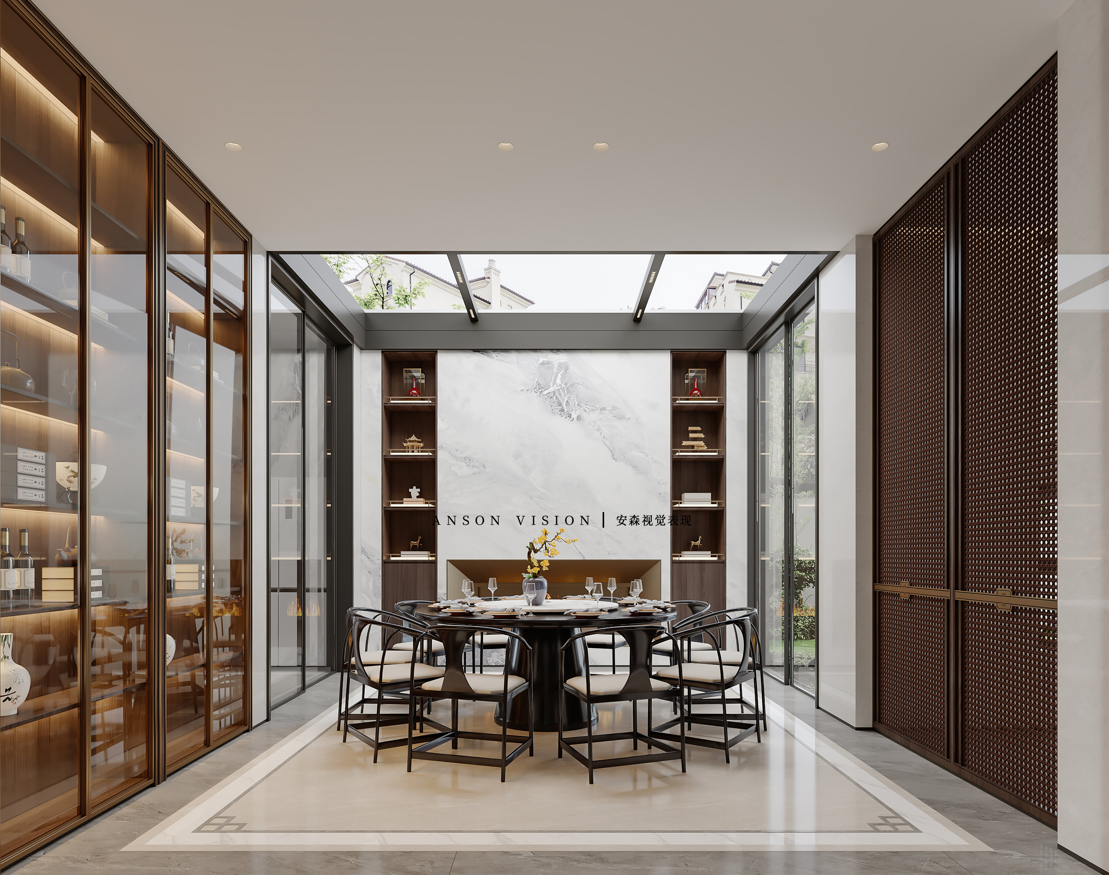 新中式别墅效果表现丨Ansonvision·蒙头睡-7