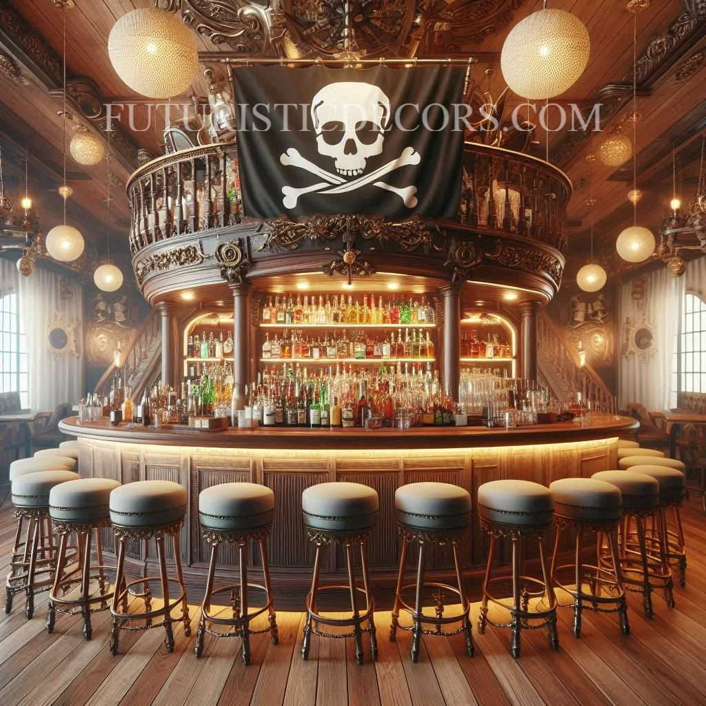 海盗船主题家庭酒吧设计丨FuturisticDecors-57