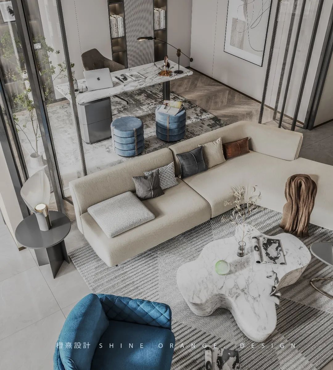 《橙熹设计》-《白云里》 | 现代北欧风格,开放空间设计,充满生活气息-53