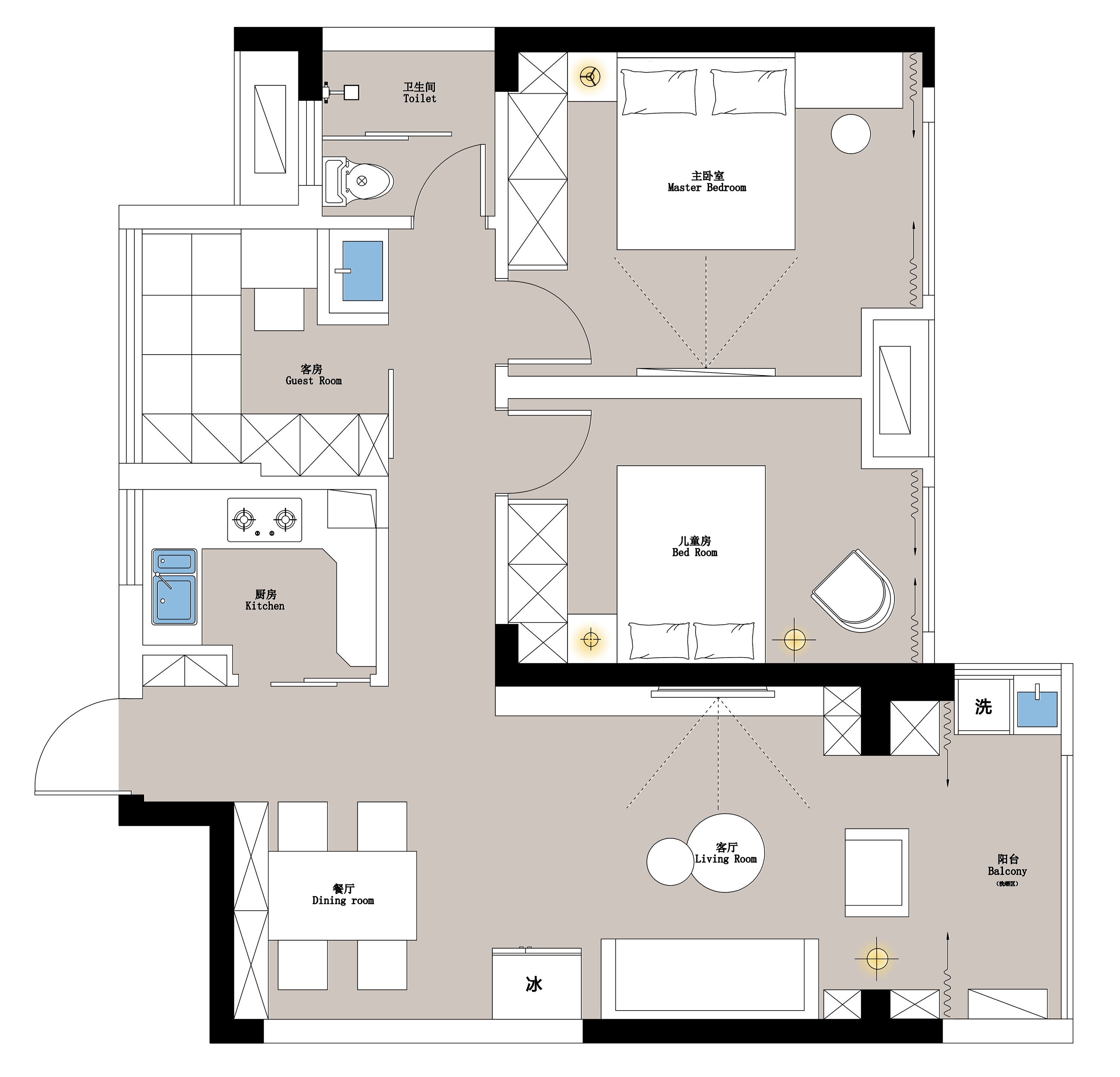 89m2 现代北欧风,京点设计打造合肥禹州天玺舒适住宅-13