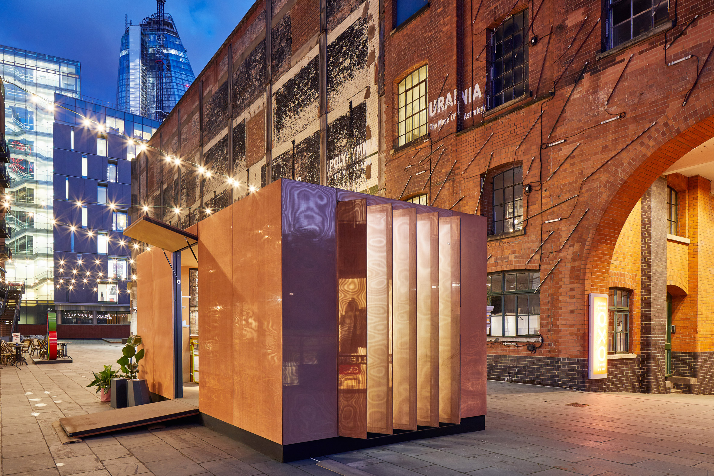 Sam Jacob designs parasitic library for MINI Living Urban Cabin-2