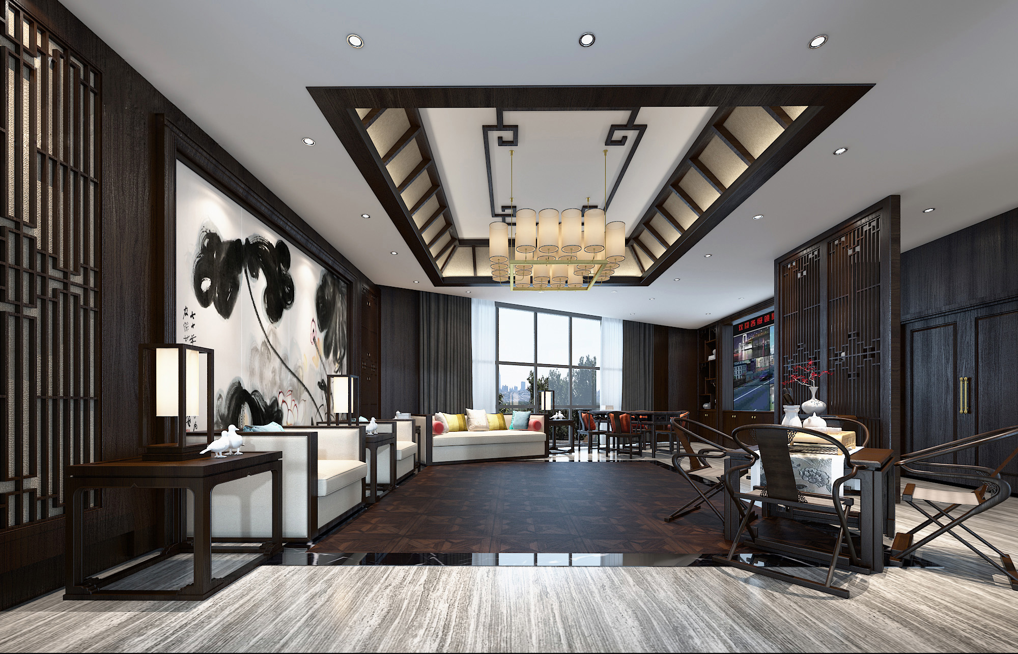 新中式 中式古典 奢华家装别墅样板房-14-21