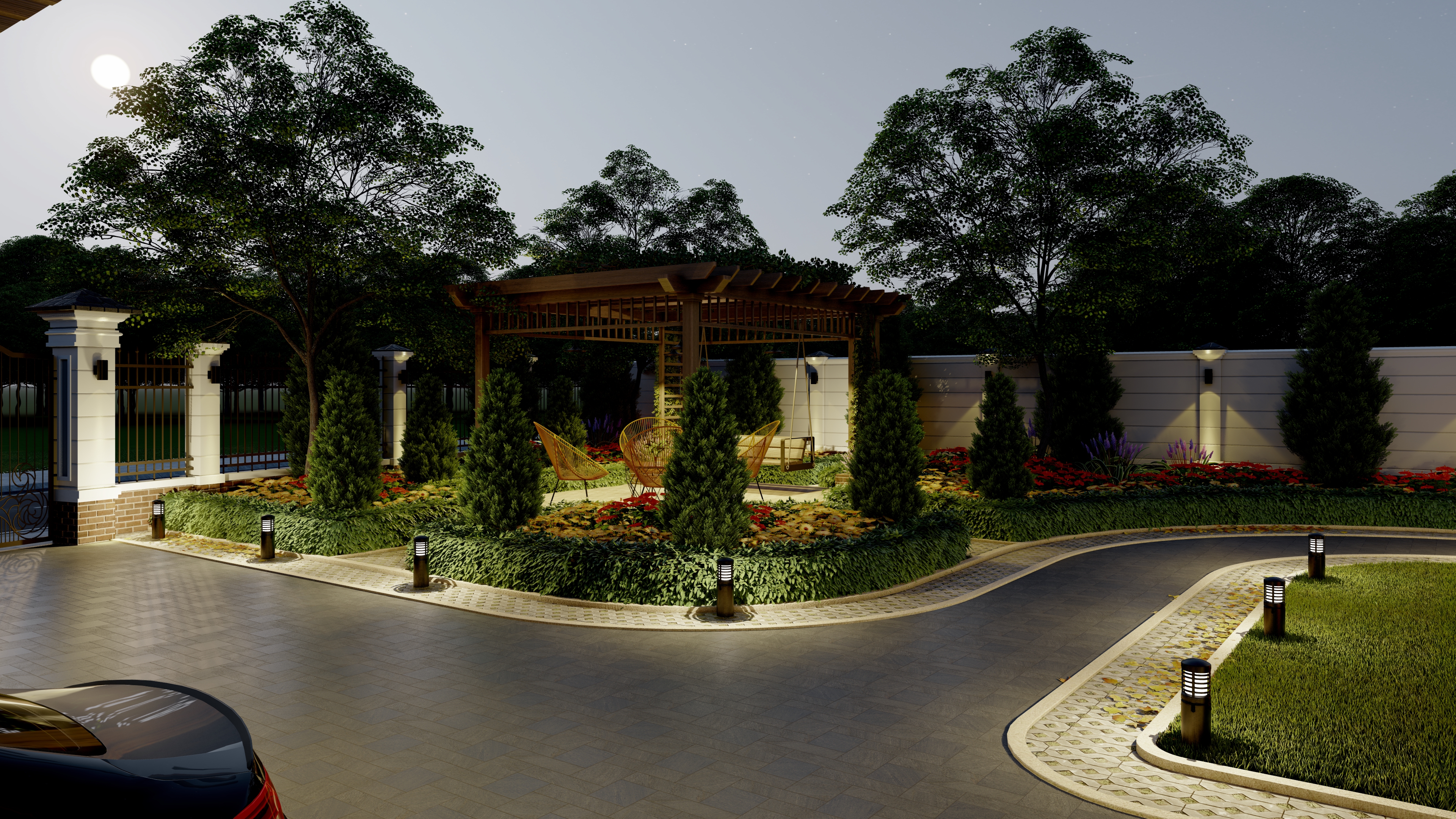 NHÀ VƯỜN NGHỈ DƯỞNG 14X21 - PHONG CÁCH VILLA KIỂU MĨ-21