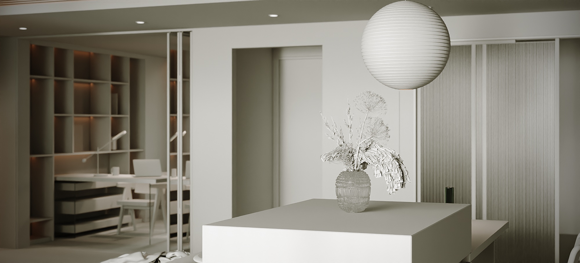 现代奶油风平层-9