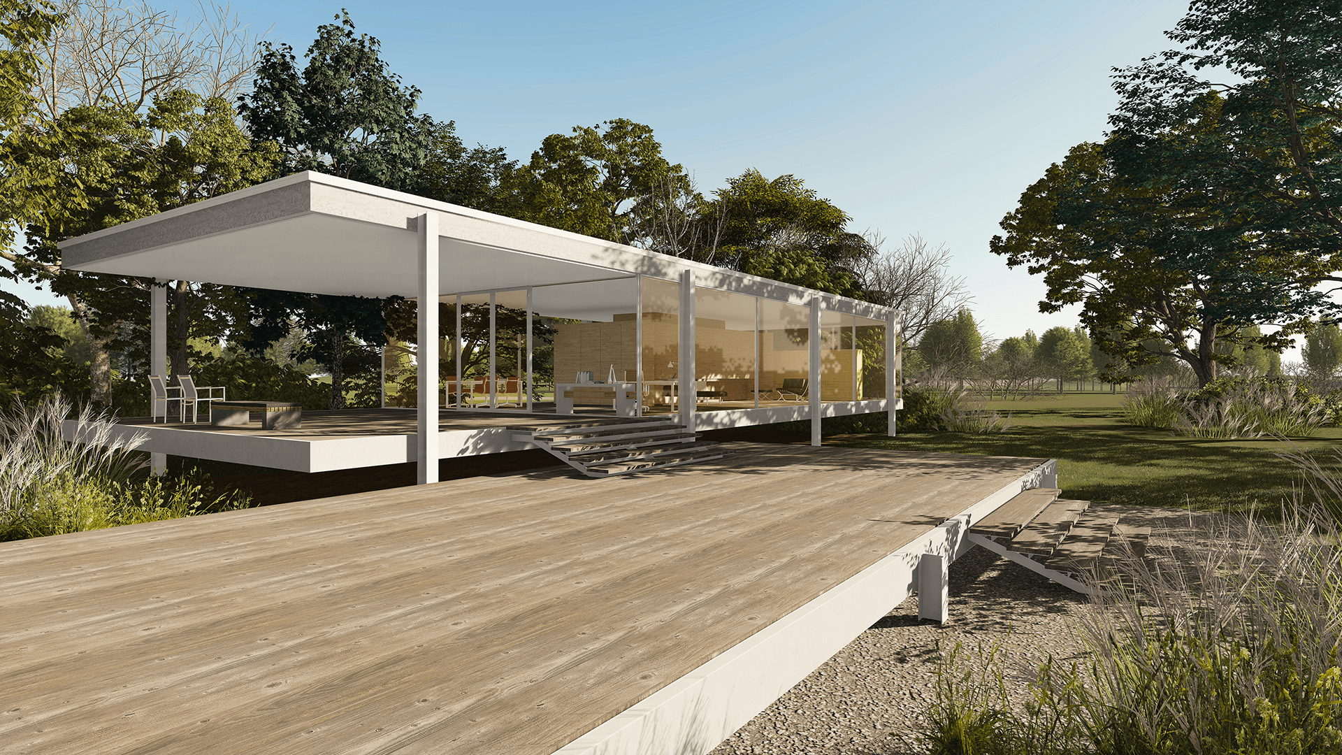 FARNWORTH HOUSE 渲染图丨Lumion 课程学生-10