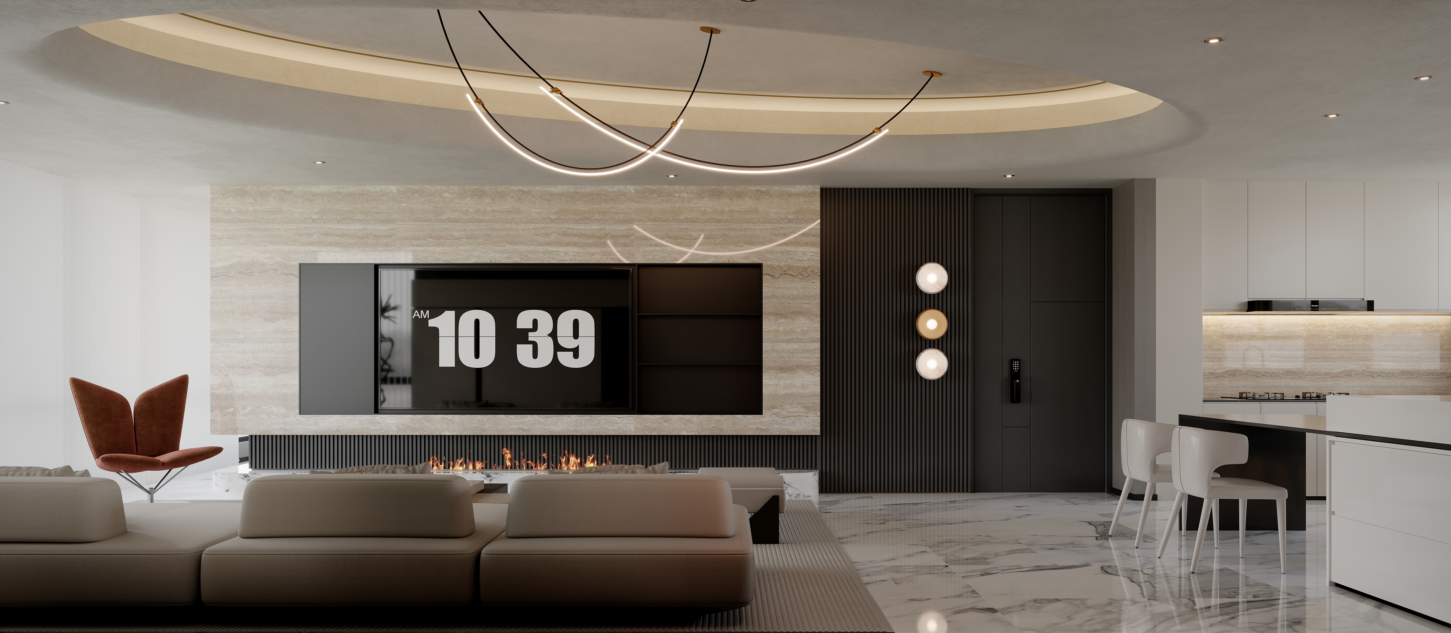 现代家装渲染  鹏大空间丨鹏大空间表现团队-7