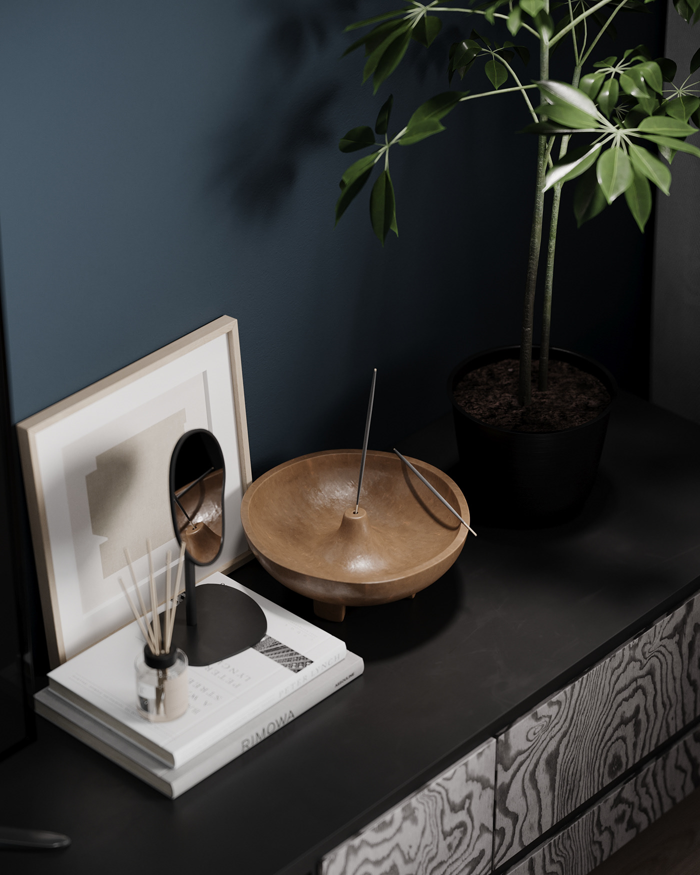 83㎡深色系小空间公寓设计-11