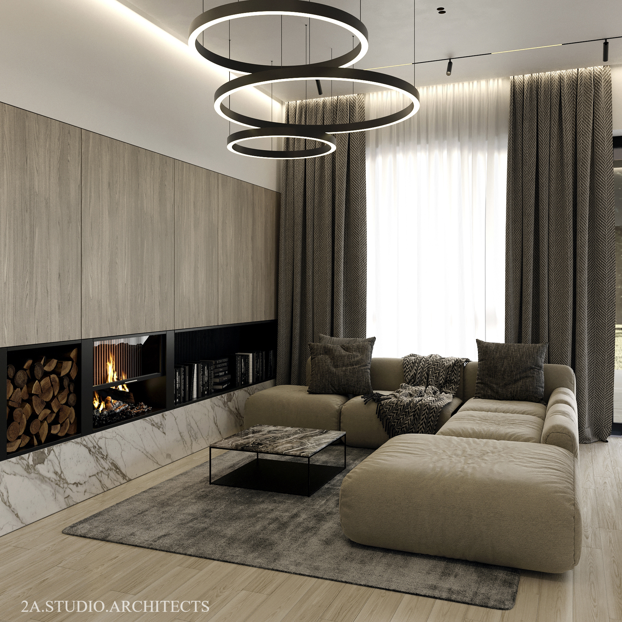 Design living room and kitchen in Krushynka-6