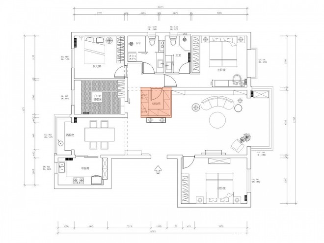 50万元三居150平米装修案例-16